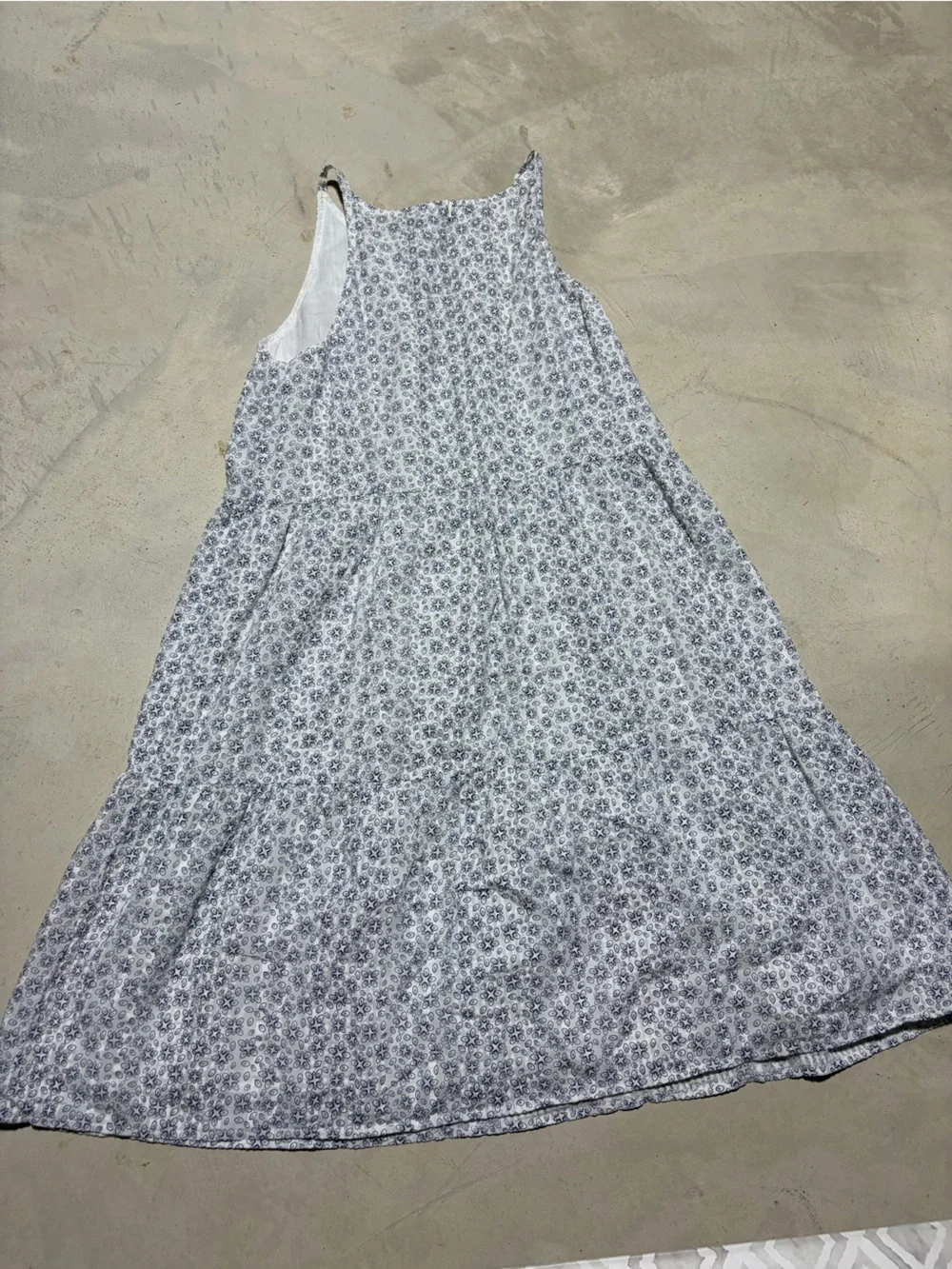 Loft white Floral Tiered cotton Sundress medium